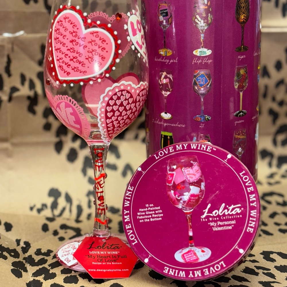 Hand Painted Wine Glass